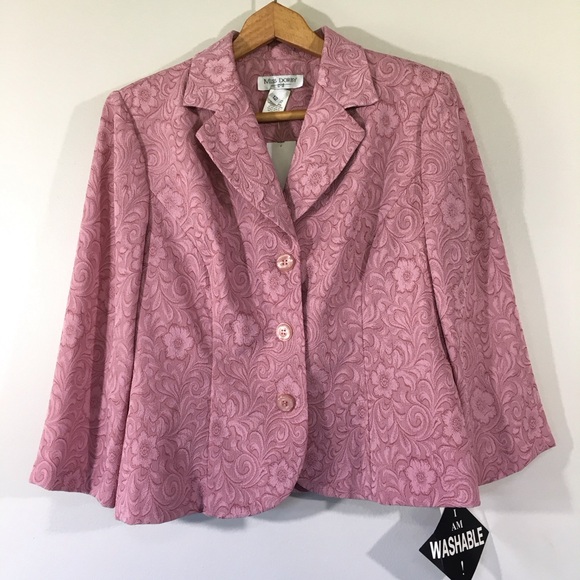 Miss Dorby Jackets & Blazers - Miss Dorby Floral Jacquard Cropped Blazer.